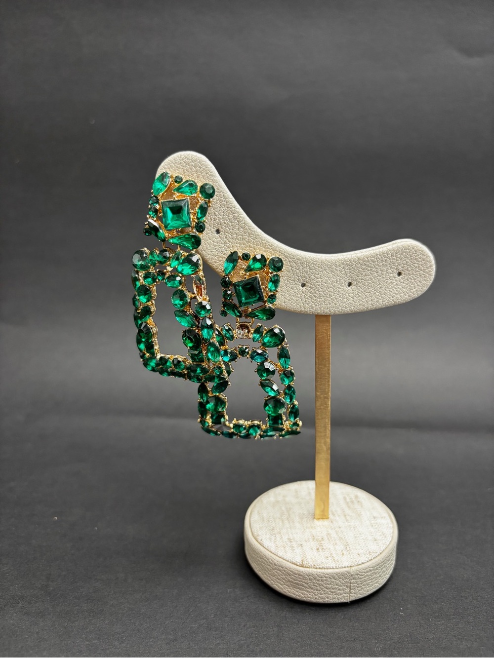 Akira Emerald Green Crystal Drop Earrings - Women Jewelry